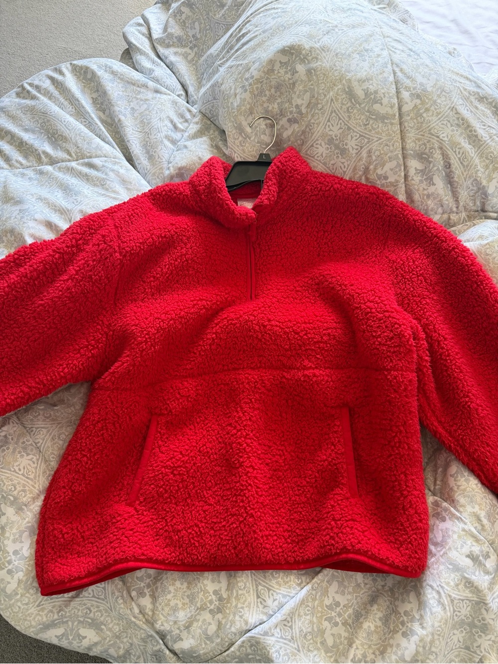 Cozy Red Sherpa Pullover